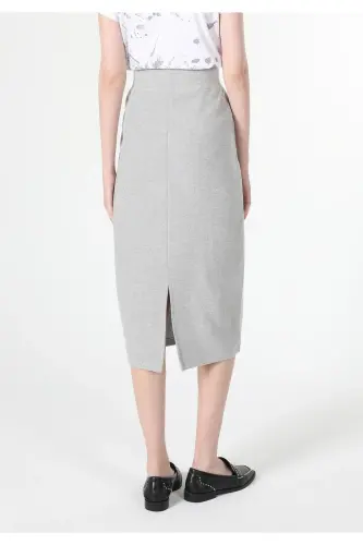 Gray, slit detail, slim fit midi skirt - COLIN’S (1)