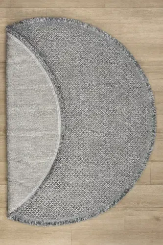 Gray Soft Texture Round Carpet Kilim Living Room Kitchen Hallway Runner Woven Machine Carpet 0010 APARTMENT-Gray 4 - ELIZ HOME (1)