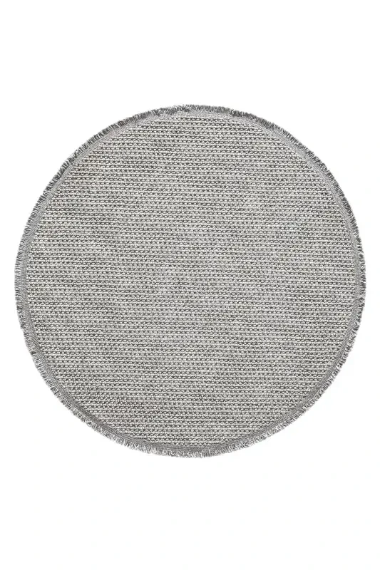 Gray Soft Texture Round Carpet Kilim Living Room Kitchen Hallway Runner Woven Machine Carpet 0010 APARTMENT-Gray 4 - 5