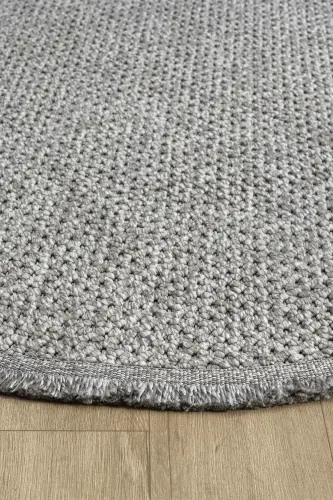 Gray Soft Texture Round Carpet Kilim Living Room Kitchen Hallway Runner Woven Machine Carpet 0010 APARTMENT-Gray 4 - 4