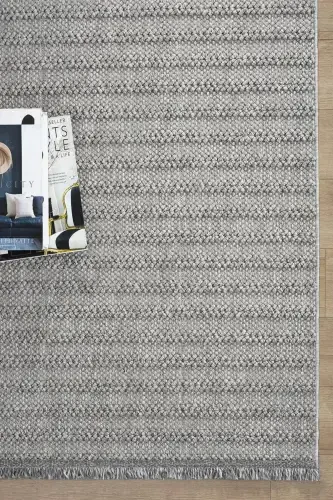 Gray Soft Textured Carpet Rug Living Room Kitchen Hallway Runner Woven Machine Carpet 0011-Gray 1 - 5