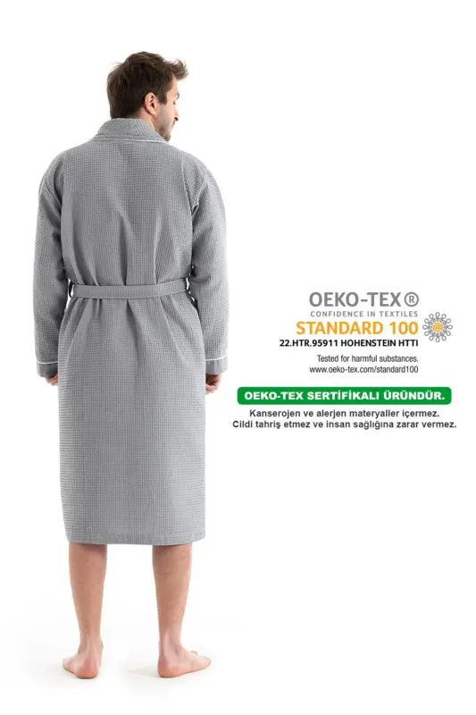 Gray Soho Pike Robe - Unisex Absorbent And Soft Robe Model - L/xl-Gray - 4