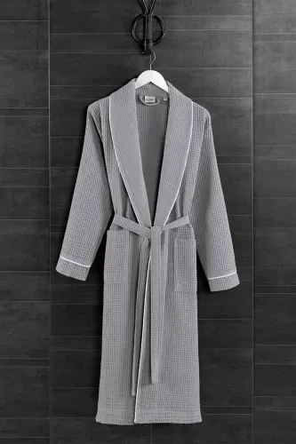 Gray Soho Pike Robe - Unisex Absorbent And Soft Robe Model - L/xl-Gray - 6