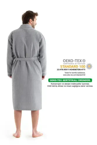 Gray Soho Pike Robe - Unisex Absorbent And Soft Robe Model - L/xl-Gray - 3