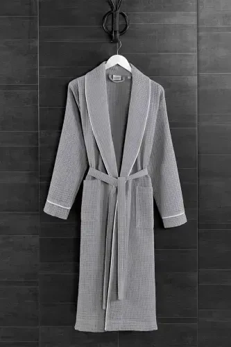 Gray Soho Pike Robe - Unisex Absorbent And Soft Robe Model - L/xl-Gray - 5