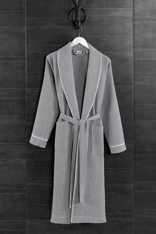 Gray Soho Pike Robe - Unisex Absorbent And Soft Robe Model - L/xl-Gray - 5