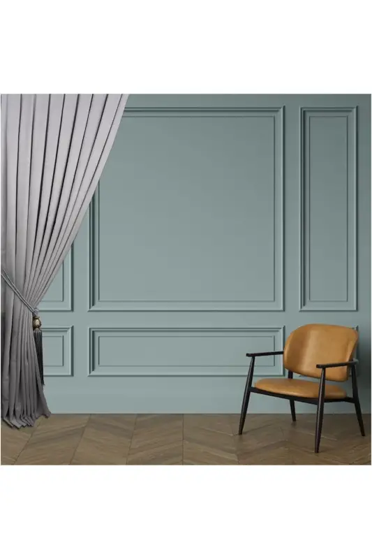 Gray Solid Color Background Curtain, Plain Sewing Without Pleats, Buckram Gathering, Single Panel-Gray - 1
