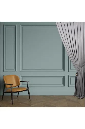 Gray Solid Color Background Curtain, Plain Sewing Without Pleats, Buckram Gathering, Single Panel-Gray - 2