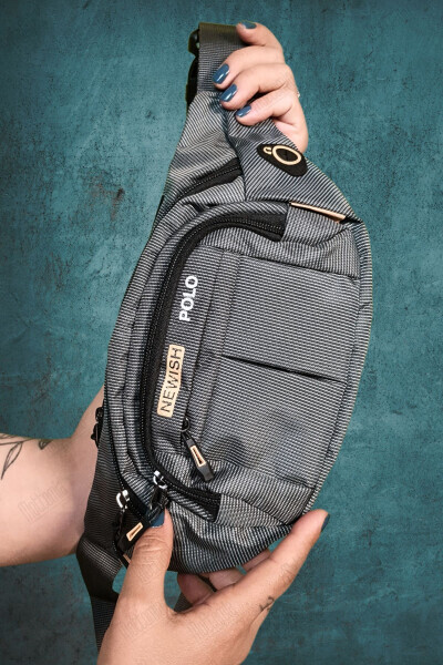 Gray Waterproof Earphone USB Output Shoulder and Waist Bag Daily Crossbody Freebag - 8