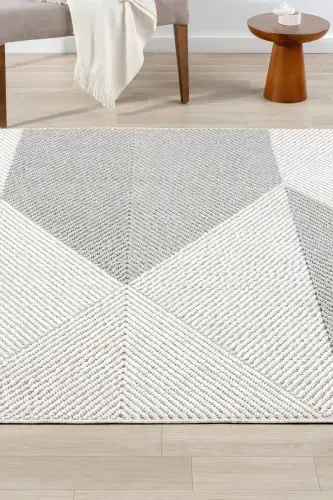 Gray White Soft Textured Carpet Rug Living Room Kitchen Hallway Runner Woven Machine Carpet 0013-Gray 5 - 5