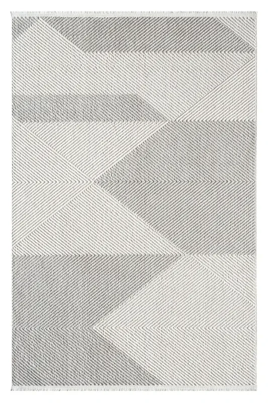 Gray White Soft Textured Carpet Rug Living Room Kitchen Hallway Runner Woven Machine Carpet 0013-Gray 5 - 7