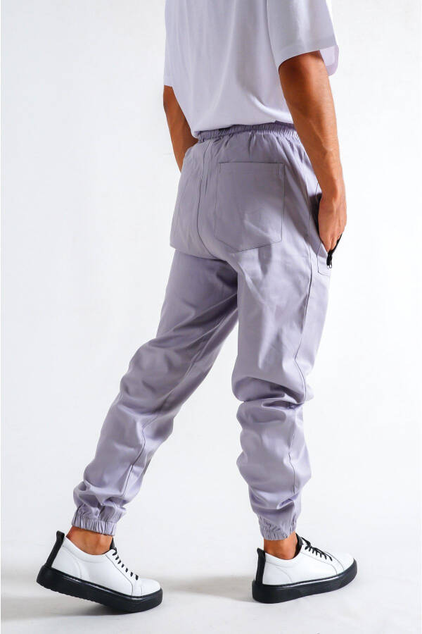 Gray Zippered Pocket Jogger Pants - 2