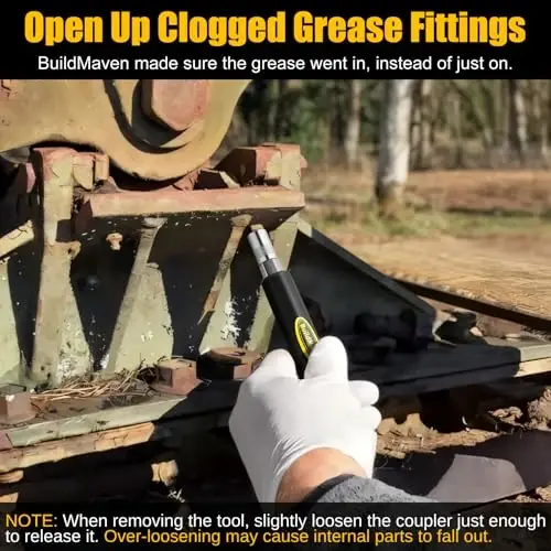 Grease Fitting Cleaning Tool -Grease Zerk Cleaner, Zerk Fitting Cleaning Tool, Remove Old Dried Grease from Fittings, Pins, Shafts, Bushings, and Joints (Black) - BUILDMAVEN (1)