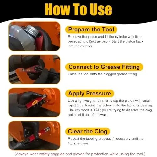 Grease Fitting Cleaning Tool -Grease Zerk Cleaner, Zerk Fitting Cleaning Tool, Remove Old Dried Grease from Fittings, Pins, Shafts, Bushings, and Joints (Red) - 5