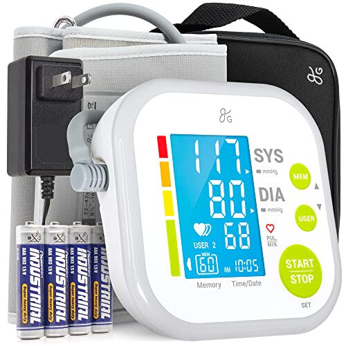 Greater Goods Blood Pressure Monitor - Complete BP Machine Kit with Wall Adapter and Premium Comfort Cuff, Designed in St. Louis - 10