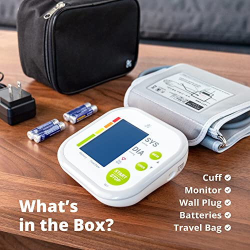 Greater Goods Blood Pressure Monitor - Complete BP Machine Kit with Wall Adapter and Premium Comfort Cuff, Designed in St. Louis - 11