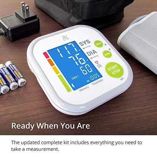 Greater Goods Blood Pressure Monitor - Complete BP Machine Kit with Wall Adapter and Premium Comfort Cuff, Designed in St. Louis - 9