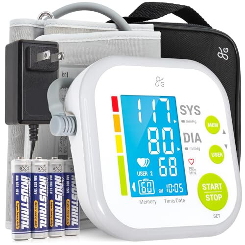 Greater Goods Blood Pressure Monitor - Complete BP Machine Kit with Wall Adapter and Premium Comfort Cuff, Designed in St. Louis - 1