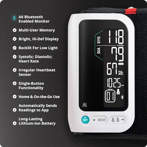 Greater Goods Bluetooth Blood Pressure Monitor with Automatic Upper Arm Cuff, App-Enabled for iOS and Android - 3