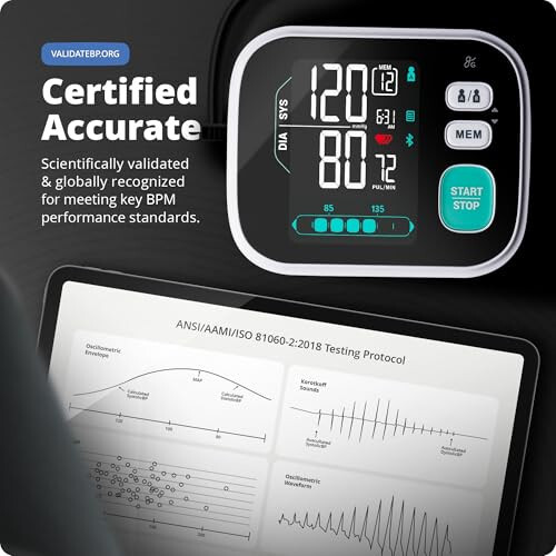 Greater Goods Premium Digital Bluetooth Blood Pressure Monitor for Home Use, Multicolor Large Screen, Black - 2