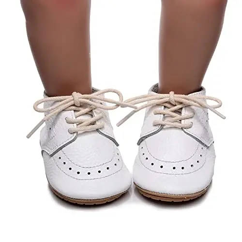 Greceen Infant Baby Boys Girls Leather Loafers Comfort Oxford Dress Wedding Shoes First Walker Outdoor Shoes Crib Shoes - 5
