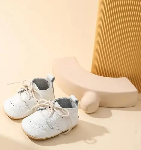Greceen Infant Baby Boys Girls Leather Loafers Comfort Oxford Dress Wedding Shoes First Walker Outdoor Shoes Crib Shoes - 6
