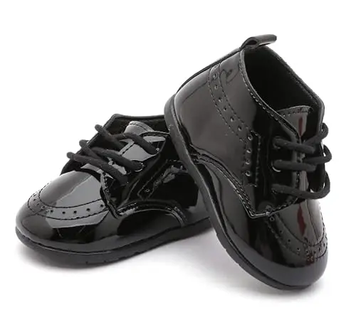 Greceen Infant Baby Boys Girls Leather Loafers Comfort Oxford Dress Wedding Shoes First Walker Outdoor Shoes Crib Shoes - 5