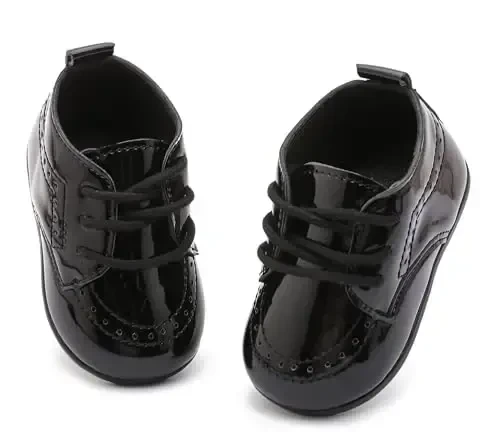 Greceen Infant Baby Boys Girls Leather Loafers Comfort Oxford Dress Wedding Shoes First Walker Outdoor Shoes Crib Shoes - 7
