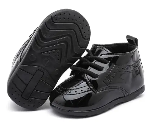 Greceen Infant Baby Boys Girls Leather Loafers Comfort Oxford Dress Wedding Shoes First Walker Outdoor Shoes Crib Shoes - 4