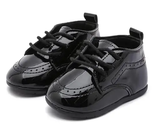 Greceen Infant Baby Boys Girls Leather Loafers Comfort Oxford Dress Wedding Shoes First Walker Outdoor Shoes Crib Shoes - 6