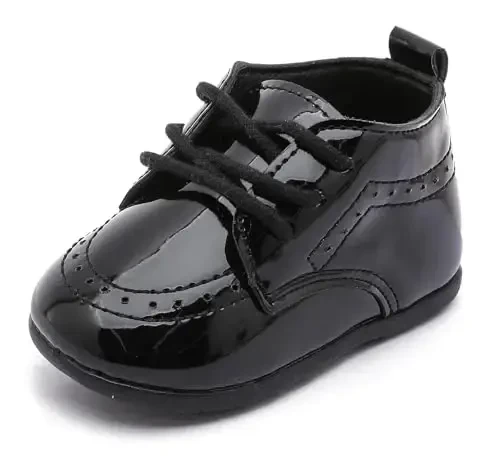 Greceen Infant Baby Boys Girls Leather Loafers Comfort Oxford Dress Wedding Shoes First Walker Outdoor Shoes Crib Shoes - 1