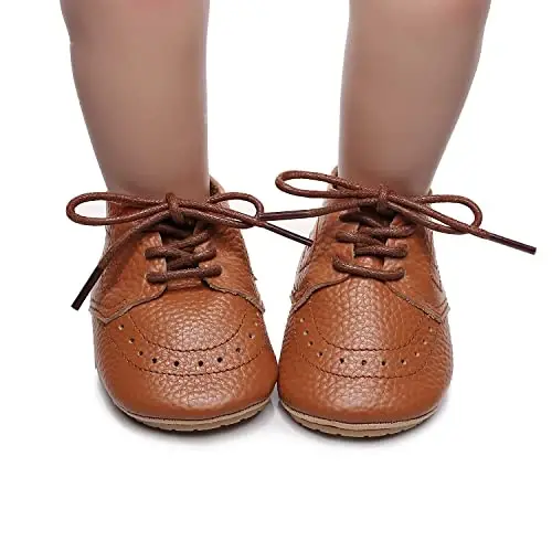Greceen Infant Baby Boys Girls Charm Loaferlar Qulay Oxford To'y Poyafzallari Birinchi Qadam Tashuvchi Tashqi Poyafzallar Beshik Poyafzallari - 5