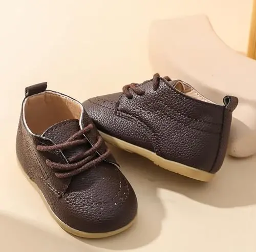 Greceen Infant Baby Boys Girls Leather Loafers Comfort Oxford Dress To'y Poyafzallari Birinchi yuruvchi tashqi poyafzal to'shak poyafzallari - 3