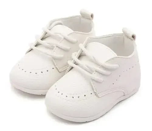 Greceen Infant Baby Boys Girls Leather Loafers Comfort Oxford Dress Wedding Shoes First Walker Outdoor Shoes Crib Shoes - 6