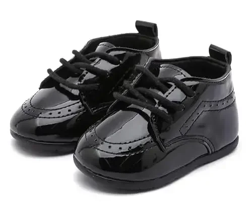 Greceen Infant Baby Boys Girls Leather Loafers Comfort Oxford Dress Wedding Shoes First Walker Outdoor Shoes Crib Shoes - 6