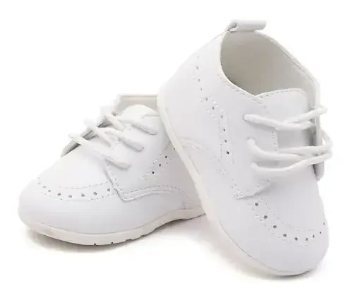 Greceen Infant Baby Boys Girls Leather Loafers Comfort Oxford Dress Wedding Shoes First Walker Outdoor Shoes Crib Shoes - 5