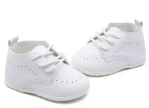 Greceen Infant Baby Boys Girls Leather Loafers Comfort Oxford Dress Wedding Shoes First Walker Outdoor Shoes Crib Shoes - 6