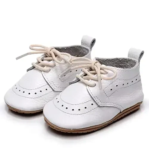 Greceen Infant Baby Boys Girls Leather Loafers Comfort Oxford Dress Wedding Shoes First Walker Outdoor Shoes Crib Shoes - 2