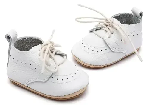 Greceen Infant Baby Boys Girls Leather Loafers Comfort Oxford Dress Wedding Shoes First Walker Outdoor Shoes Crib Shoes - 4