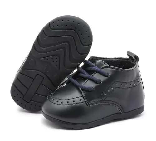 Greceen Infant Baby Boys Girls Leather Loafers Comfort Oxford Dress Wedding Shoes First Walker Outdoor Shoes Crib Shoes - 4