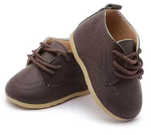 Greceen Infant Baby Boys Girls Leather Loafers Comfort Oxford Dress Wedding Shoes First Walker Outdoor Shoes Crib Shoes - 5
