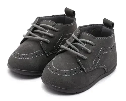 Greceen Infant Baby Boys Girls Leather Loafers Comfort Oxford Dress Wedding Shoes First Walker Outdoor Shoes Crib Shoes - 5