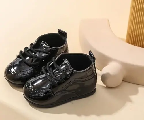 Greceen Infant Baby Boys Girls Leather Loafers Comfort Oxford Dress Wedding Shoes First Walker Outdoor Shoes Crib Shoes - 6