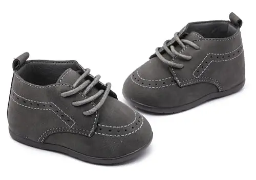 Greceen Infant Baby Boys Girls Leather Loafers Comfort Oxford Dress Wedding Shoes First Walker Outdoor Shoes Crib Shoes - 6