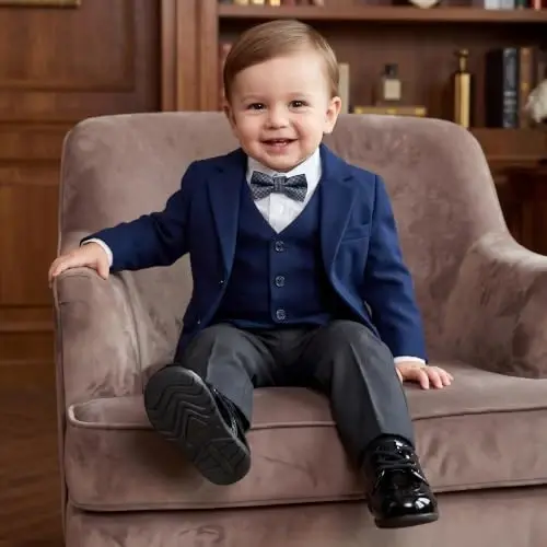 Greceen Toddler Baby Boys Girls Classic PU Leather Brogue Oxford Dress Shoes Wedding Loafers Crib Shoes - 3