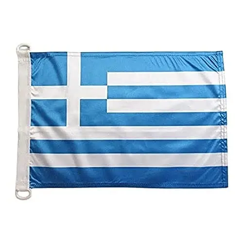 Greece NAUTICAL Flag 18'' x 12'' - Greek flags 30 x 45 cm. - Banner 12x18 in for boat - AZ FLAG - 1