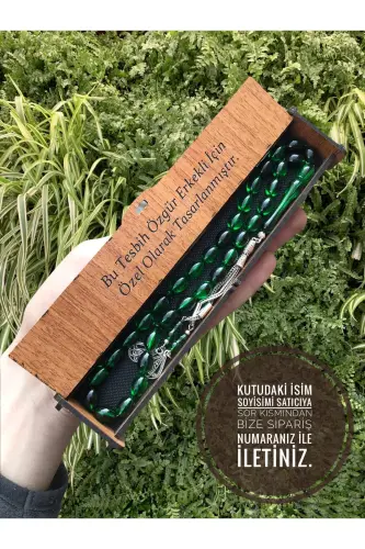 Green Black Mottled Wood Box Rosary-green black3 