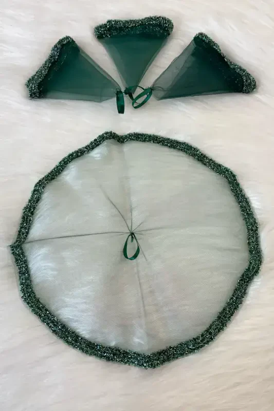 Green Bride Groom Handkerchief, Wedding Halay Bridesmaid Henna Night Circumcision Handkerchief, Glass Bead and Sequin Printed-Green - 2