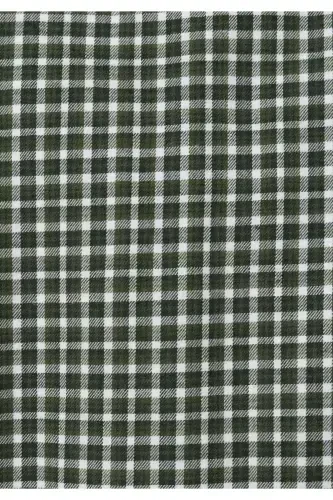 Green checkered, long-sleeved, regular fit men's shirt. - 5