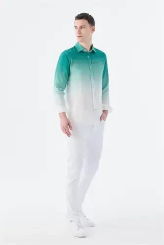 Green Comfort Fit Button-Down Easy-Iron Shirt - 4